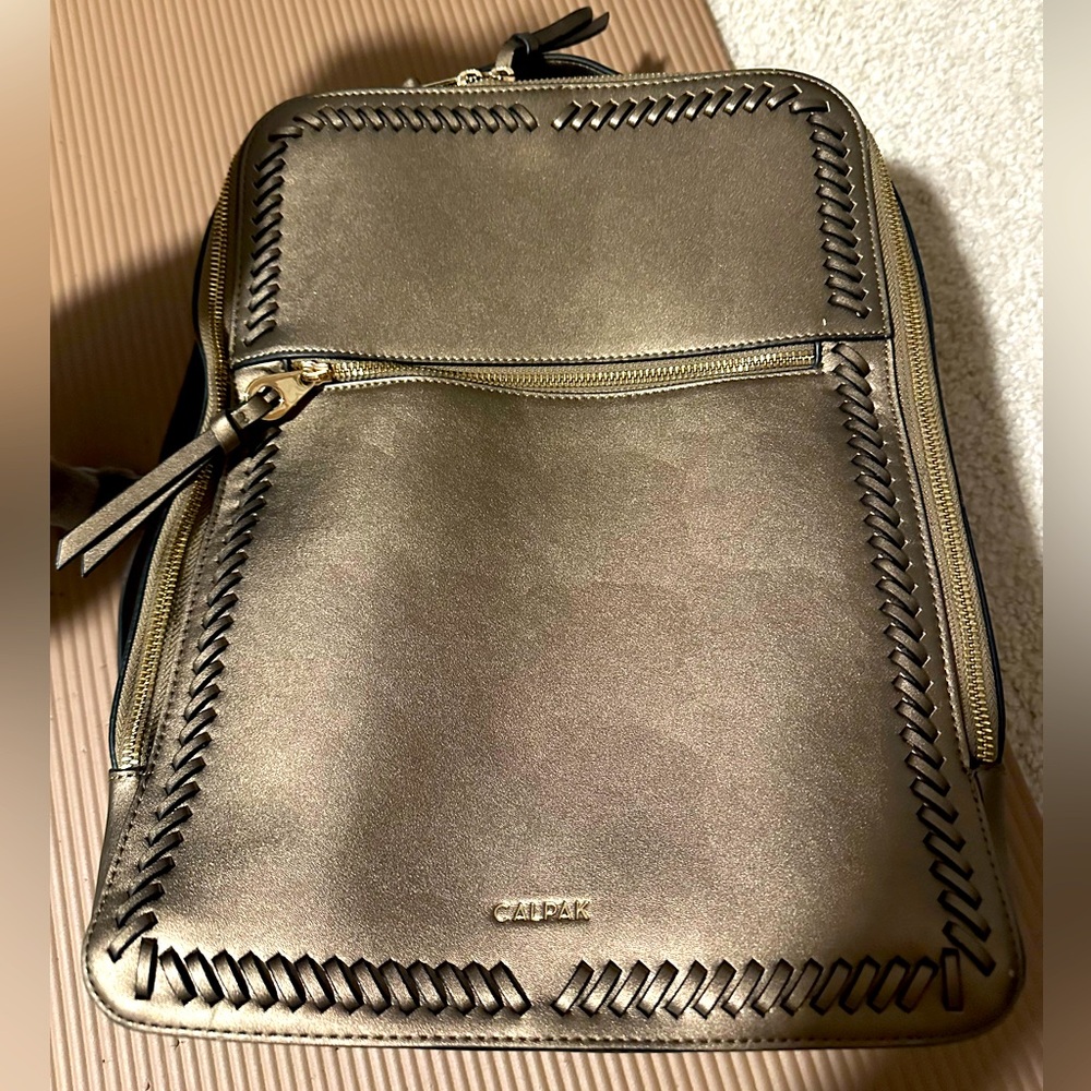 Calpak Metallic Gold Women's Backpack